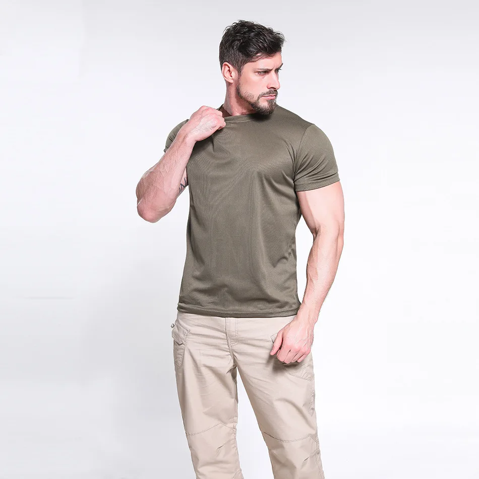 Outdoor Quick-drying T-shirt Short Sleeve Breathable Quick-Dry Short Sleeve Camouflage T-shirt Riding Clothes Students Military