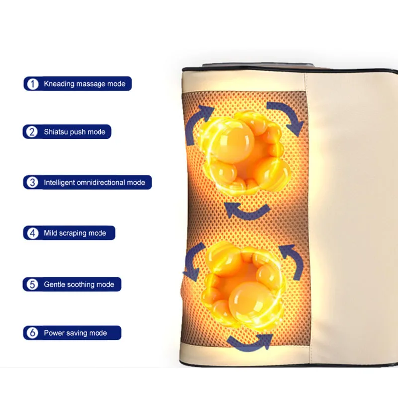 Инфракрасная грелка для шеи, плечи, спины, тела, электрическая подушка-массажер массаж шиацу, устройство для релаксации шейного отдела здоровья