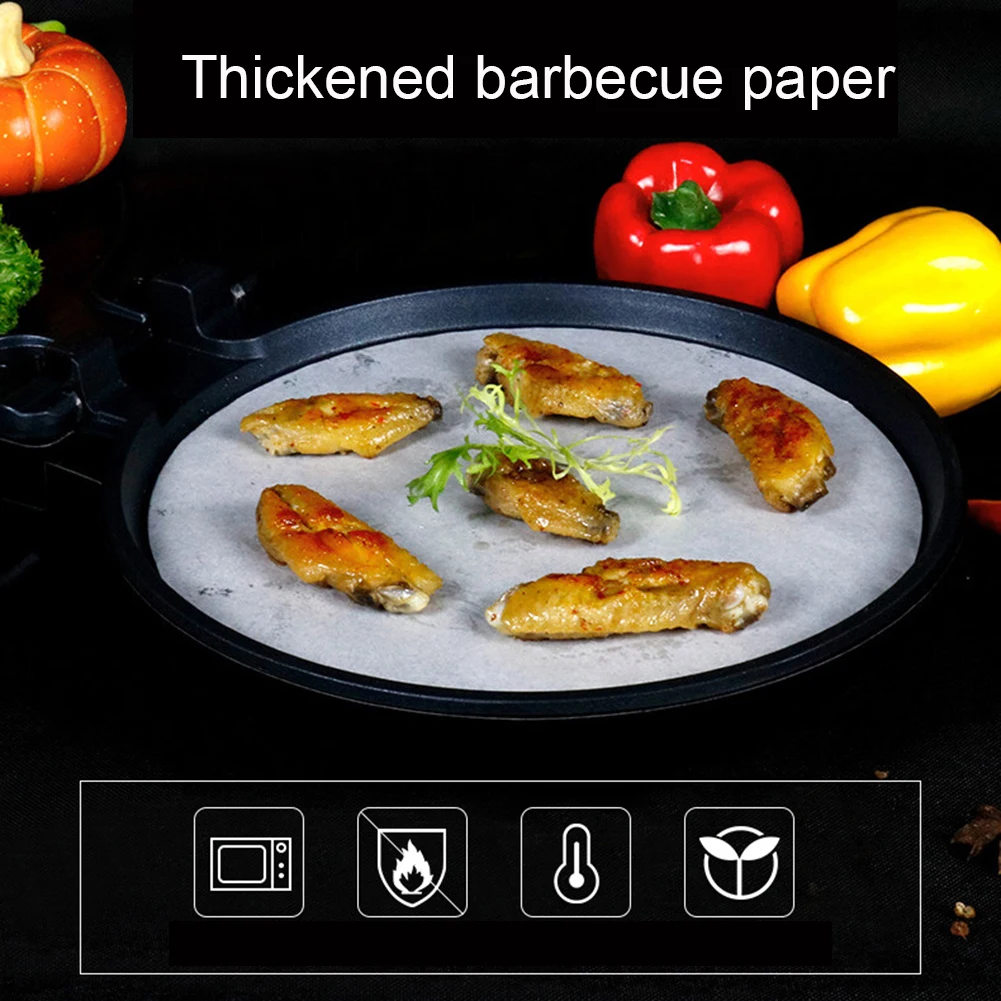 15cm-32cm 100pcs Round Baking Paper Circle Parchment Paper Liner BBQ Oven Patty Hamburger Cake Non-Stick Baking BBQ Tool