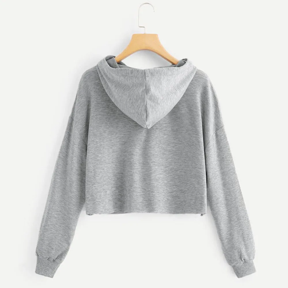 JAYCOSIN Fashion Women Casual Simple Sweatshirt Letter Long Sleeve Comfortable Popular Solid Color Soft Sweatshirt Blouse Tops