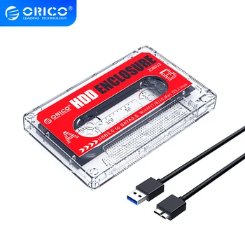 

ORICO 2.5'' Hard Drive USB3.0 HDD Enclosure External Transparent HDD Case DIY Stickers for SSD HDD Cassette Tape Design