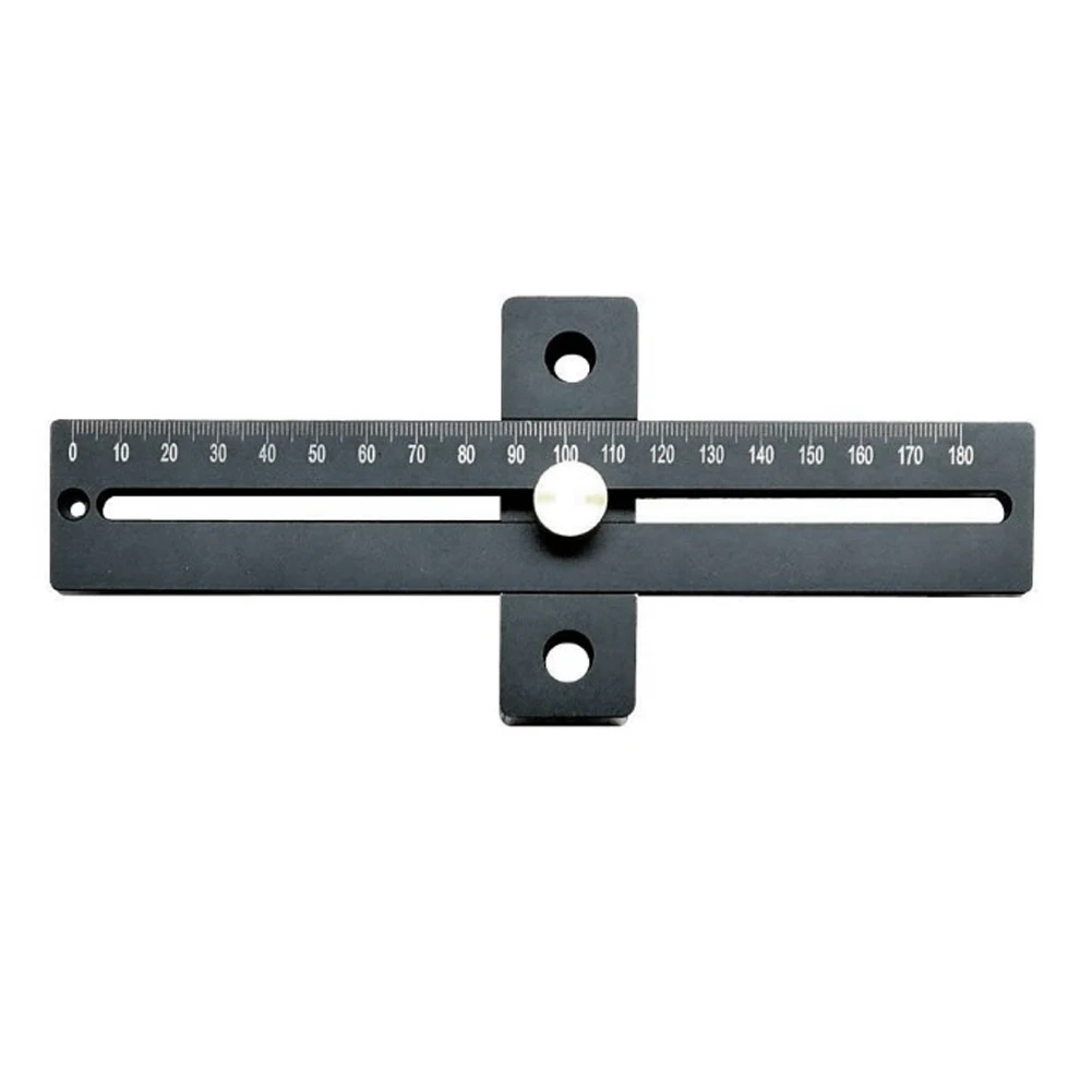

180mm/280mm Woodworking Aluminum Alloy Limit Ruler Fine-Tuning T-Shaped Ruler Multi-Function Scriber Hole Ruler Marking Ruler
