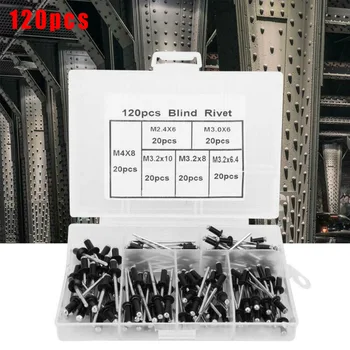 

120Pcs Blind Rivets Kit Aluminum Alloy Hardware Replacement Accessories