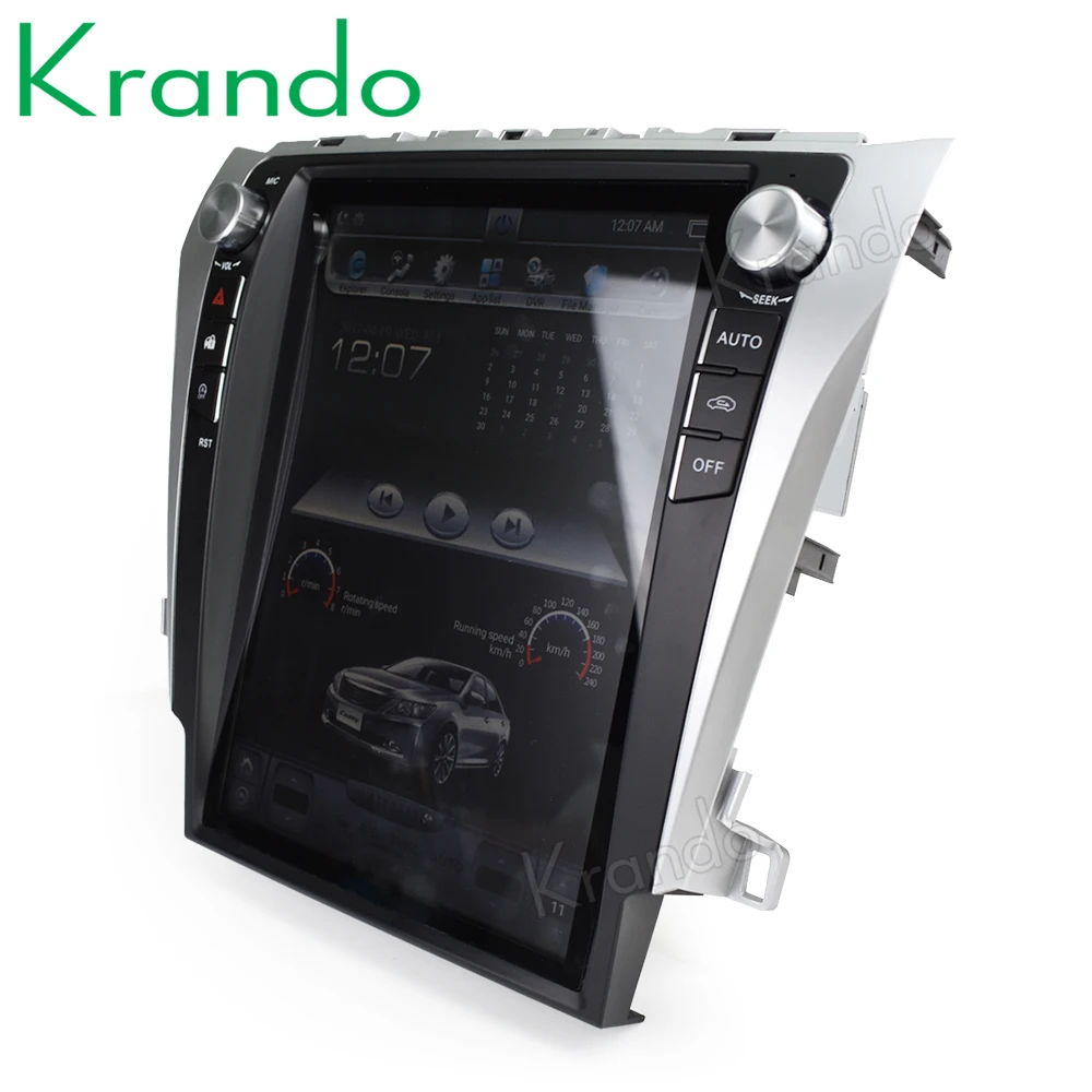 Krando Android 8,1 12," Tesla стиль вертикальный экран автомобильный аудио радио мультимедиа для Toyota Camry 2013- gps навигационный плеер