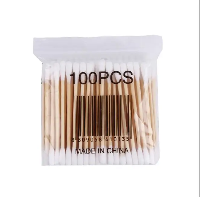 100 шт. бамбуковые ватные палочки хлопковые палочки медицинские ушные чистящие деревянные палочки для макияжа инструменты для здоровья нос