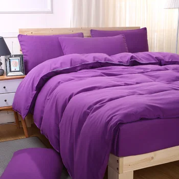 

Noble and elegant style purple home Soft comfortable duvet Cover set 3 / 4pcs duvet cover + flat sheet + pillowcase