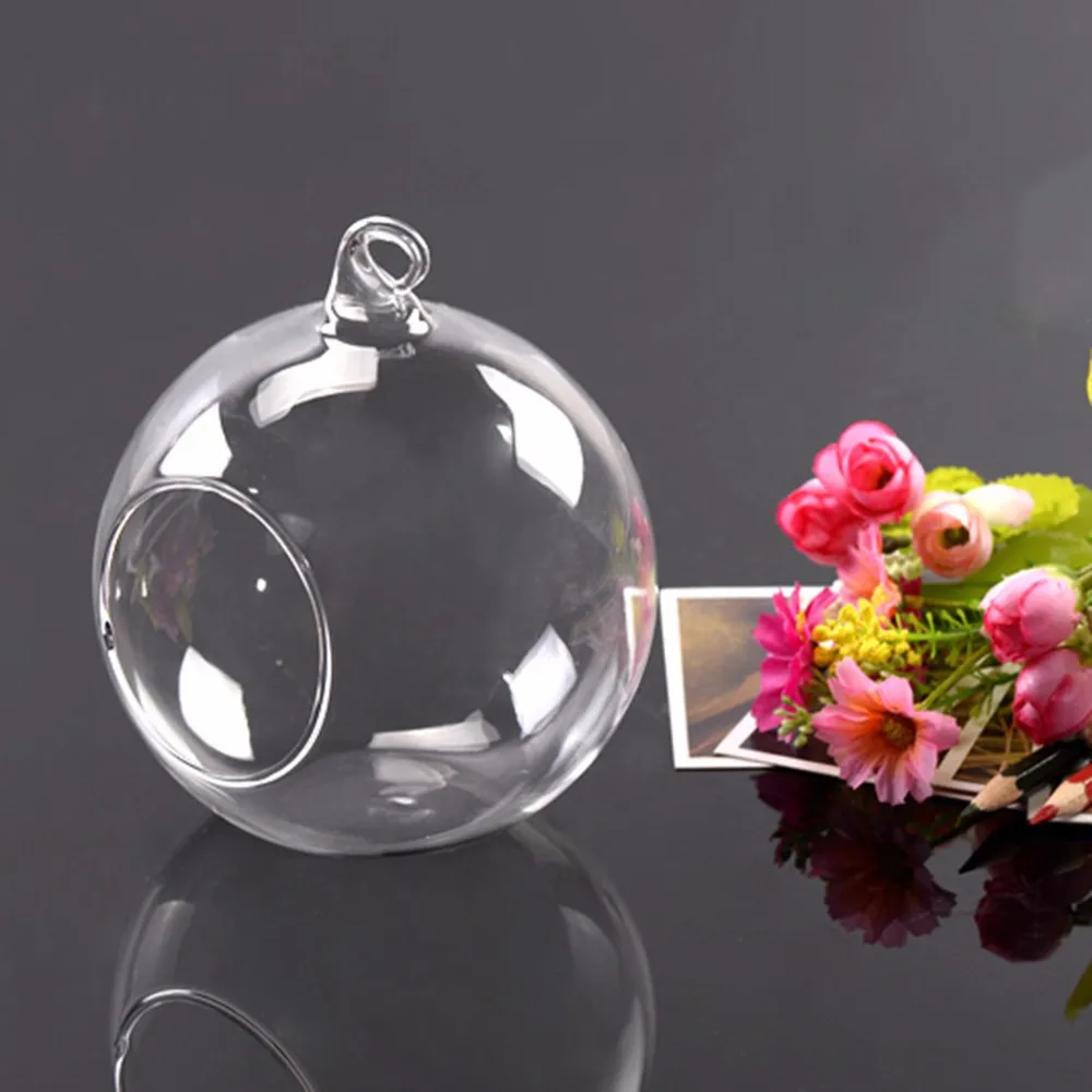 Diameter 8cm Hanging Glass Vase Flowers Plant Table Vase Stand Holder Terrarium Container Handmade craft Gift Wedding Decor Vase
