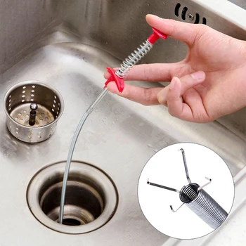 

Stainless Steel Flexible Claw, Drain Snake, Drain Cleaner Sticks Clog Remover Cleaning Tool 23.6 Inch Spring Pipe Dredging Tool