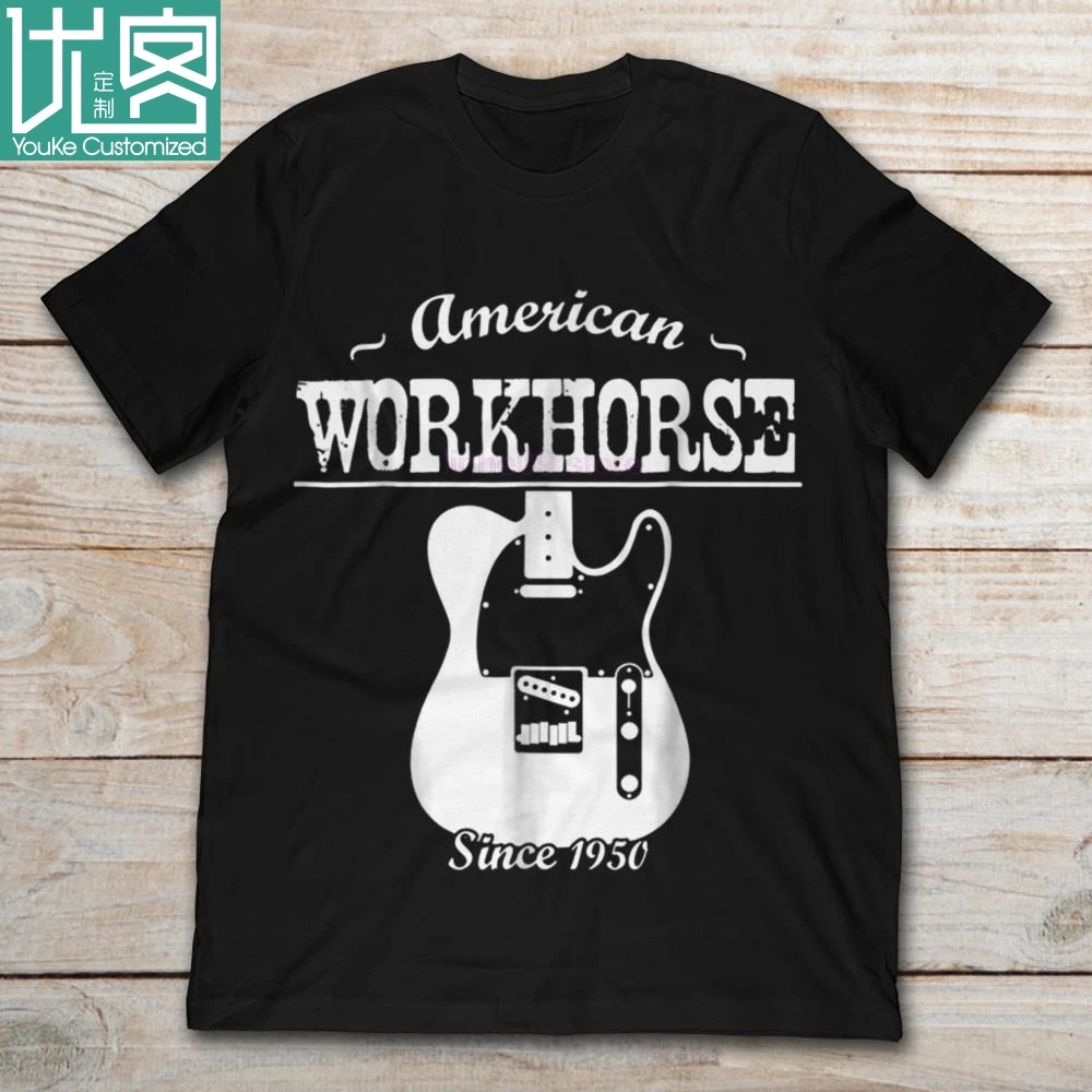 2020 бренд American Workhorse с 1950 г. Мужская футболка для электрогитары Telecaster | одежда
