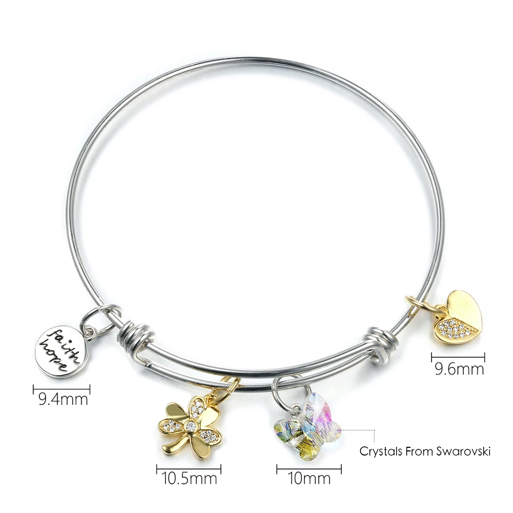 Богемский Кристалл Бабочка Сердце Бусины DIY браслет кристаллы от Swarovski браслет для женщин Мода ювелирный подарок