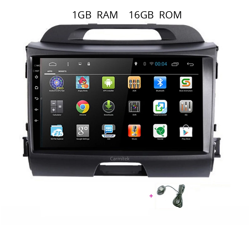 Android 2 din автомобильный DVD мультимедийный радиоприемник для KIA Sportage 2010 2011 2012 2013 сенсорный экран Bluetooth wifi SWC - Цвет: 1G 16G  micphone