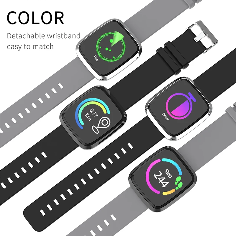 BINSSAW  WSmart Watche omen s Heart Rate Fitness Tracker IP67 Waterproof Sport Smart Wristband Men Color Screen Alarm Bracelets