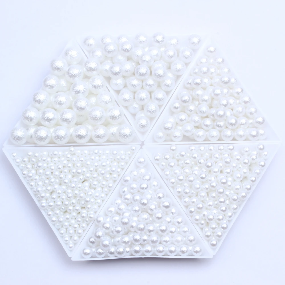 Жемчужины с морщинами для ногтей небольшие белые/цвета слоновой кости имитация