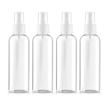 

4PCS/SET Clear Plastic Spray Mist Bottles Reusable Fine Mist Spray Bottles Pipette Atomiser Liquid Container (100ml,3.5oz)