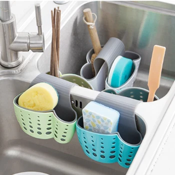 

Kitchen Sponge Drain Holder Suction Cup Storage Rack Basket Two Sides Wash Cloth Toilet Soap Shelf Organizer Double Sink Storage