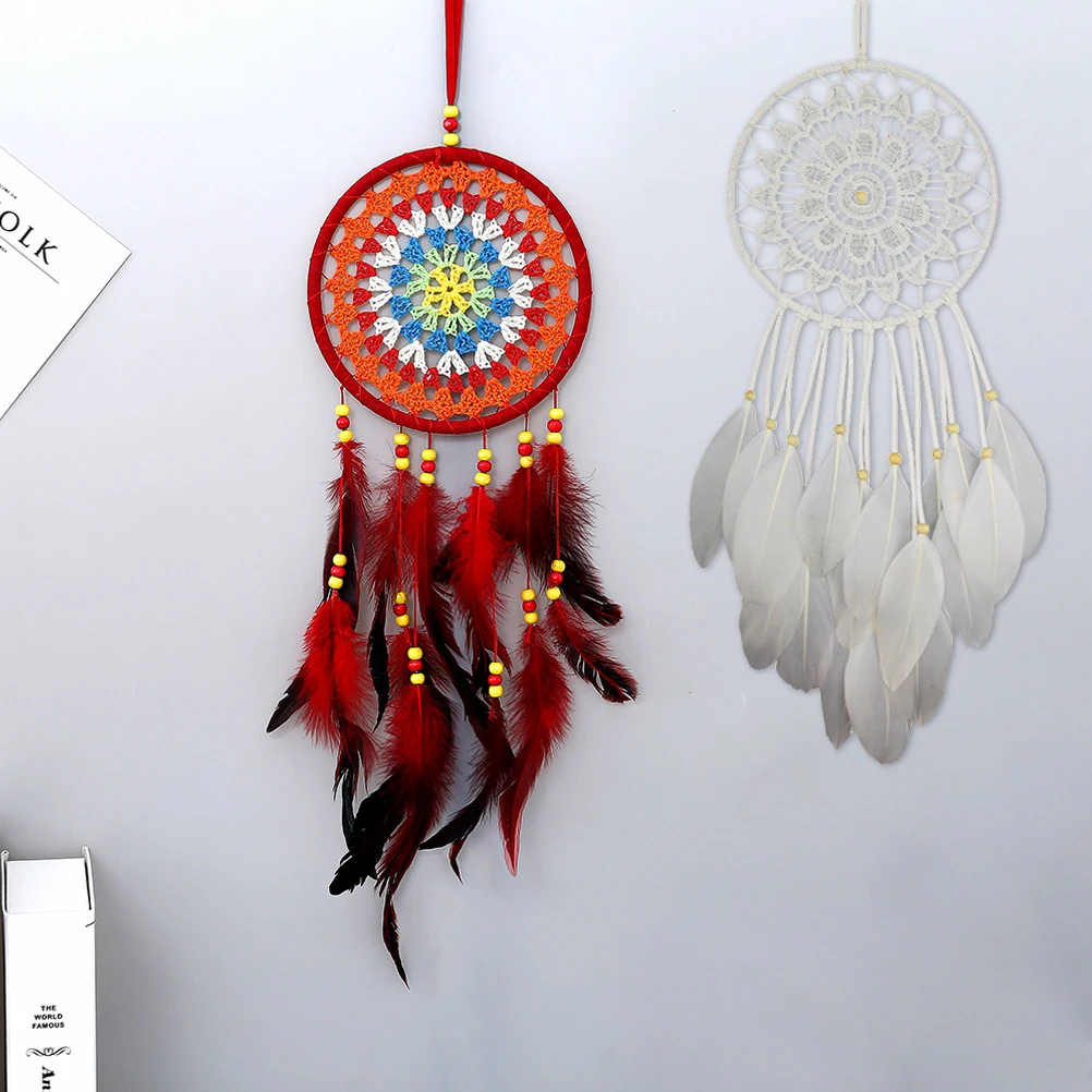 Настенный Ловец снов ручной работы плетеные ветряные колокольчики искусство для
