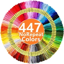 Нитки для вышивания, 447 цветов, Набор для вышивки крестиком, Высококачественная Радужная вышивка, нитки для рукоделия, хлопковые мотки для шитья Нитки для вышивания, 447 цветов, Набор для вышивки крестиком, Высококачественная Радужная вышивка, нитки для рукоделия, хлопковые мотки для шитья