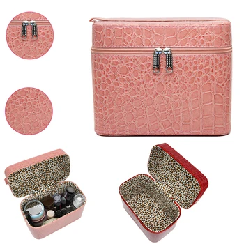 

Flip Multifunctional Cosmetic Bag Women Leather Travel Make Up Necessaries Organizer Zipper Cosmetic Bag Case Accessories Item