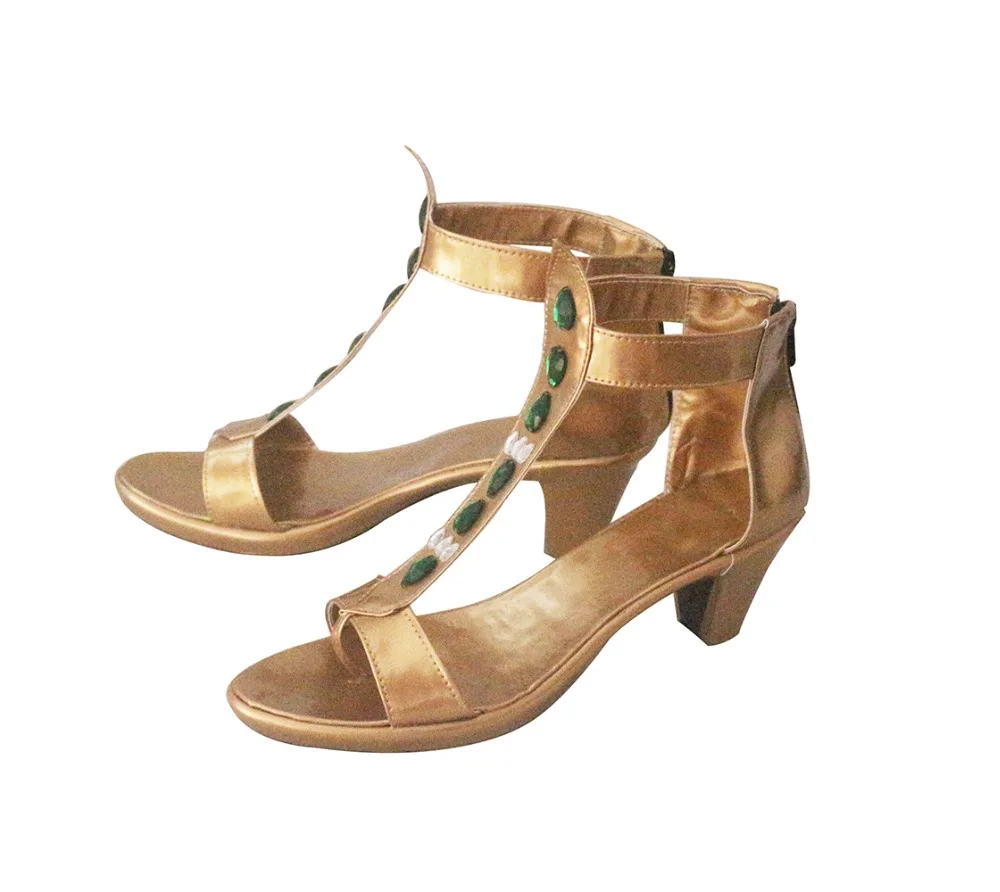 Aladdin Jasmine Princess Cosplay Shoes Golden Sandals Custom Made (5)
