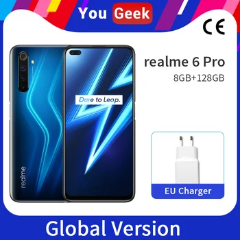 

Global Version realme 6 Pro 8GB 128GB 6.6'' 90Hz Fullscreen Snapdragon 720G Octa Core 64MP AI Quad Camera 4300mAh Battery
