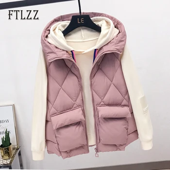 

Vest Women Casual Sleeveless Blazer Hooded Jacket Chalecos Para Mujer 2019 Autumn Winter Female Korean Streetwear Vest Outerwear