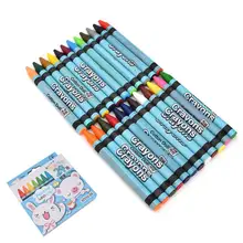 С рисунком из мультфильма Аниме Crayon 8/12/24/48/64 Цвет картина товары для рукоделия Цвет нетоксичный гладким шелковым пастели для рисования подарочный набор детских школьных принадлежностей