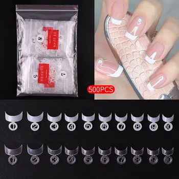 

500pcs per bag Hot Selling Nail Tip Fake Nails 500 Pieces Manicure Scallop Beauty Nail Tip Plum Blossom Nail Tip nail jewels