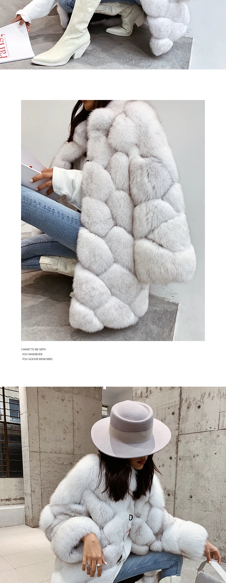 Windproof Warm Thickened Natural Fox Fur Coat Korean Style Plus Size Loose Women's Coats Winter Outerwear Real Fox Fur Coat