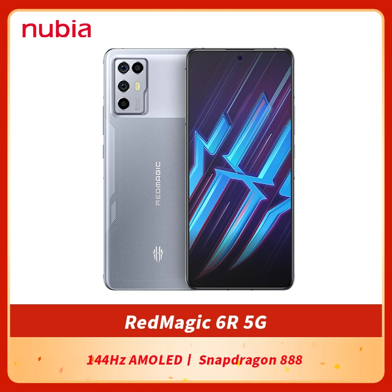 8gb ram ddr4 Global Version Nubia RedMagic 6R 5G Gaming SmartPhone 6.67‘’ 144Hz AMOLED Snapdragon 888 Octa Core 64MP Quad Camera Red Magic 6R 8gb ddr4