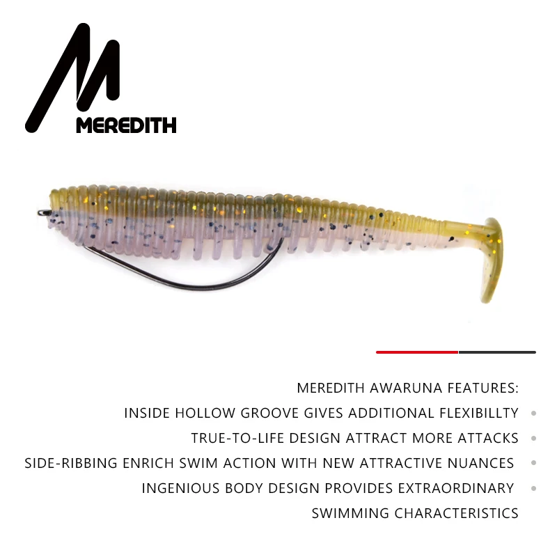 MEREDITH Awaruna 80 мм 95 мм 110 мм рыболовные приманки Мягкая приманка искусственная приманка Хищник снасти JERKBAIT для щуки и окуня