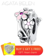 925 пробы, серебряные, розовые, сливы, циркон, тонкие пробки, бусины, подходят к оригиналу Pandora, очаровательный браслет, изготовление ювелирных изделий