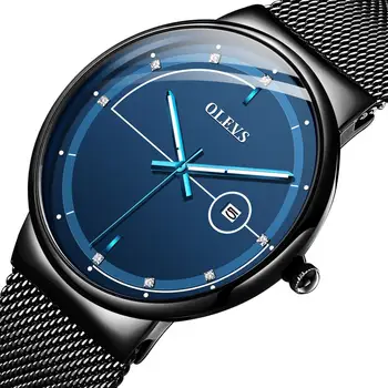 

Ayhaus Auto Date Men's Watch Ultra-thin 41mm Dial Stainless Steel Male Clock Waterproof Simple Quartz Watch Reloj Mujer