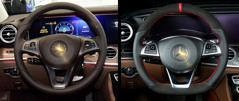 Lsrtw2017 крышка рулевого колеса автомобиля из натуральной кожи для Mercedes Benz салонные аксессуары