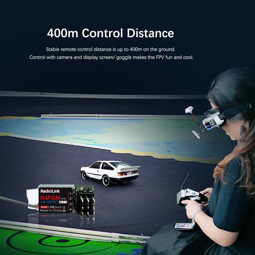 

Radiolink R4FGM 4CH Receiver Integrated Gyro For RC MINI-Z Cars & Boats Suitable For RC4GS/RC6GS/RC4G/T8FB/T8S