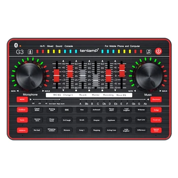 

Tenlamp G3 Mixer Sound Card Set Live Broadcast Equipment Recording Studio Equipment for Smartphone Computer Handheld Wheat Black