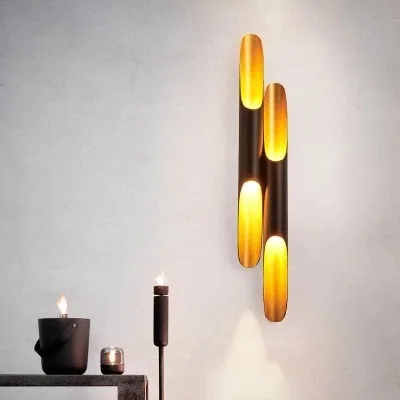 

inclined aluminum tube wall lamp living room bedroom bedside corridor corridor simple art decoration bamboo wall lamp