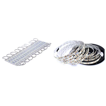 

HOT-20Pcs 5050 SMD 3-LED Module 12V & 1 Pcs 5M SMD 2835 600 LEDs 12V 72W 7500LM IP20 LED Lamp Strip Band Tube Lights