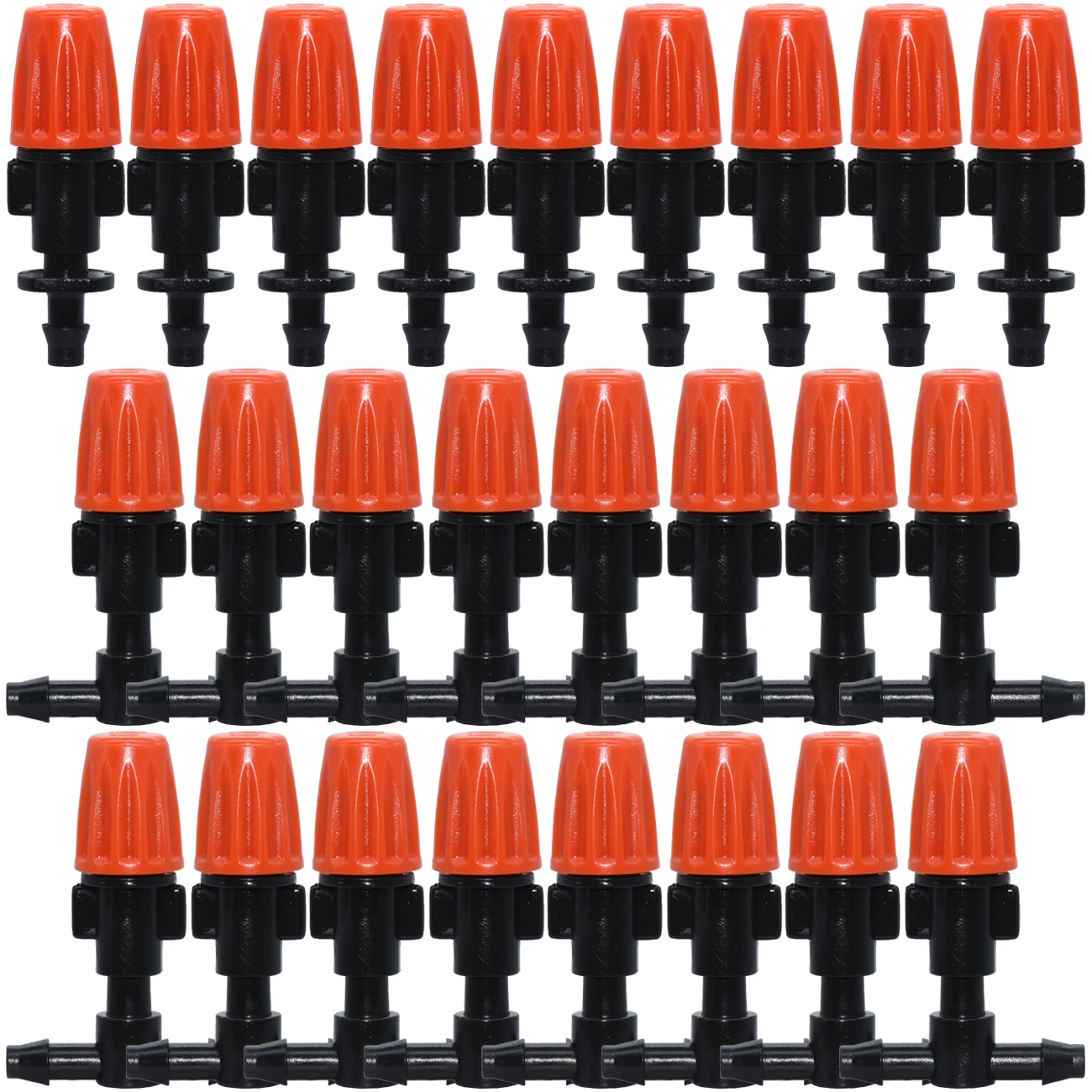 Description Picture 2 of item20PCS 1/4 Inches Nozzle Dripper Watering Sprayer Misting Atomizing Sprinkler Garden Drip Irrigation System w/ Hose Tee Connector