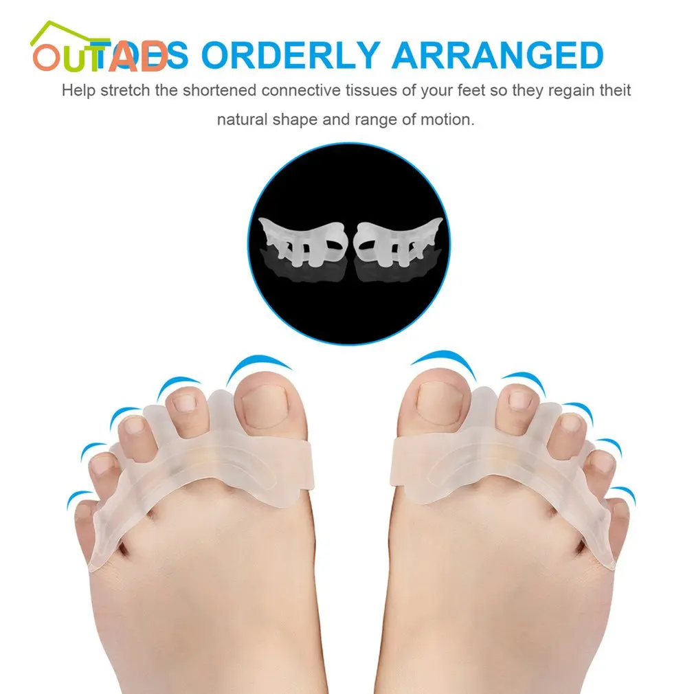 OUTAD гель-разделитель для пальцев ног bounion Relief Toe Выпрямитель для ног носилки для мужчин и женщин быстрое облегчение боли легкая одежда