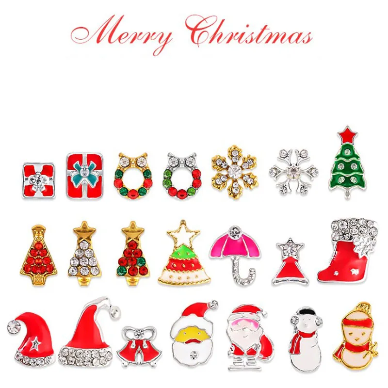 

2pcs Christmas Tree sock snowflake Nail Art Decorations Alloy Metal DIY 3D Nail Rhinestones Accessories Nails Salon Supplies