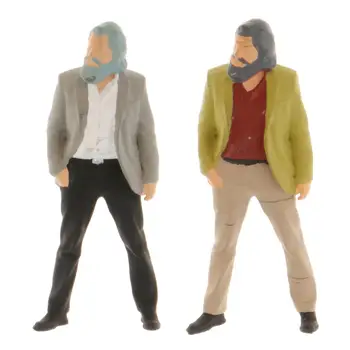 

1:64 Scale Tiny People Model Scene Character Professor Figurine Building Scenery Train Layout for Miniature Scenes