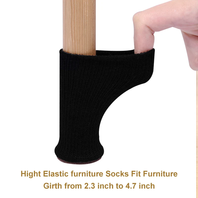 Knitted Table Chair Leg Socks Caps Sofa Stool Leg Cover Non Slip Furniture Feet Pads Hardwood Floor Protector Reduce Noise