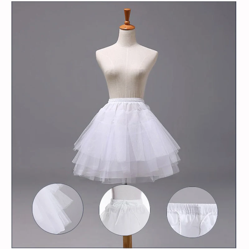 White Ballet Petticoat Tulle Ruffle Short Crinoline Bridal Petticoats Dress Kids Girls Underskirt petticoat Kids Petticoat