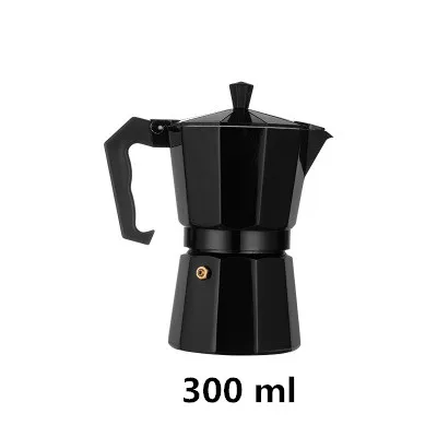 Black 300ml MICCK Кофеварка алюминиевая мокко Эспрессо кофеварка Кофеварка кофе фильтр итальянский эспрессо Percolator кухонные инструменты - Цвет: Black 300ml