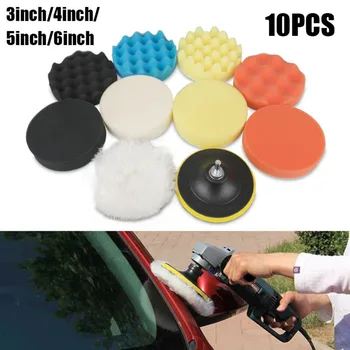 

10Pcs 2020 Hot Sale Car Polisher 3/4/5/6inch Sponge Polishing Waxing Buffing Pads Kit Compound