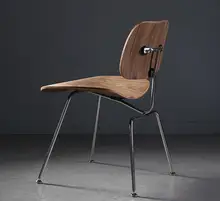 Chaise en noyer pour salle à manger, pieds en acier inoxydable, chaises modernes et minimalistes
