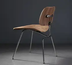 Silla de nogal moldeable para comedor, patas de acero inoxidable, sillas de comedor minimalistas modernas