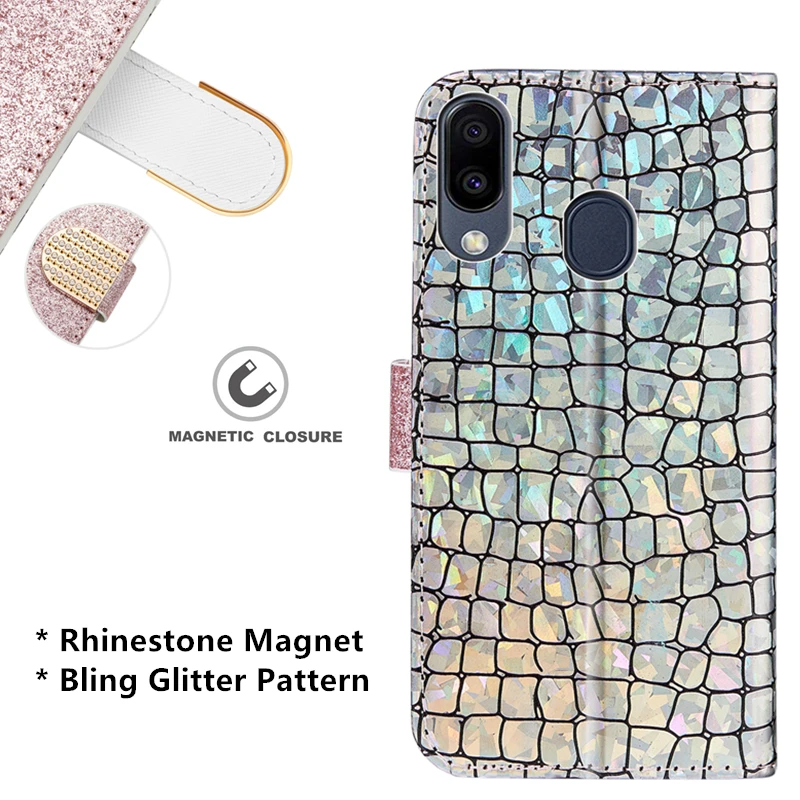 Кожаный чехол для samsung Galaxy A50 A30 A20 A70 A30S A10 A40 S10 S9 S8 плюс с сияющими блестками Чехол-книжка чехол для samsung 50 70 30