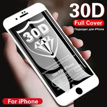 30D закаленное стекло для iPhone 7 8 6 6S Plus X полное покрытие экрана протектор для iPhone X XR XS MAX 5 5S SE защитное стекло