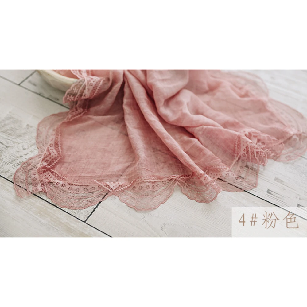 Cotton Wavy Lace Edge Wrap For Newborn Photography Props Baby Photo Shoot Accessories Bebe New Born Boy Girl Shooting Accessory
